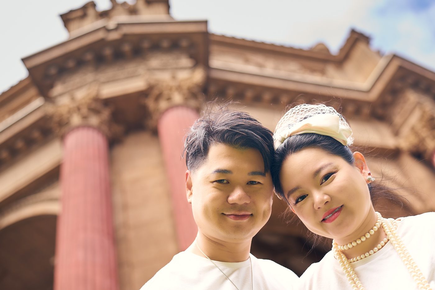 Jean-Marc and Nancy at the Palace of Fine Arts, San Francisco
